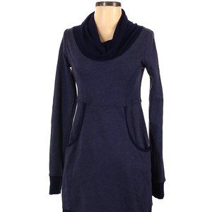 Anthropologie Pink Lotus Blue Purple Cowl Neck Comfy Sweatshirt Dress S EUC